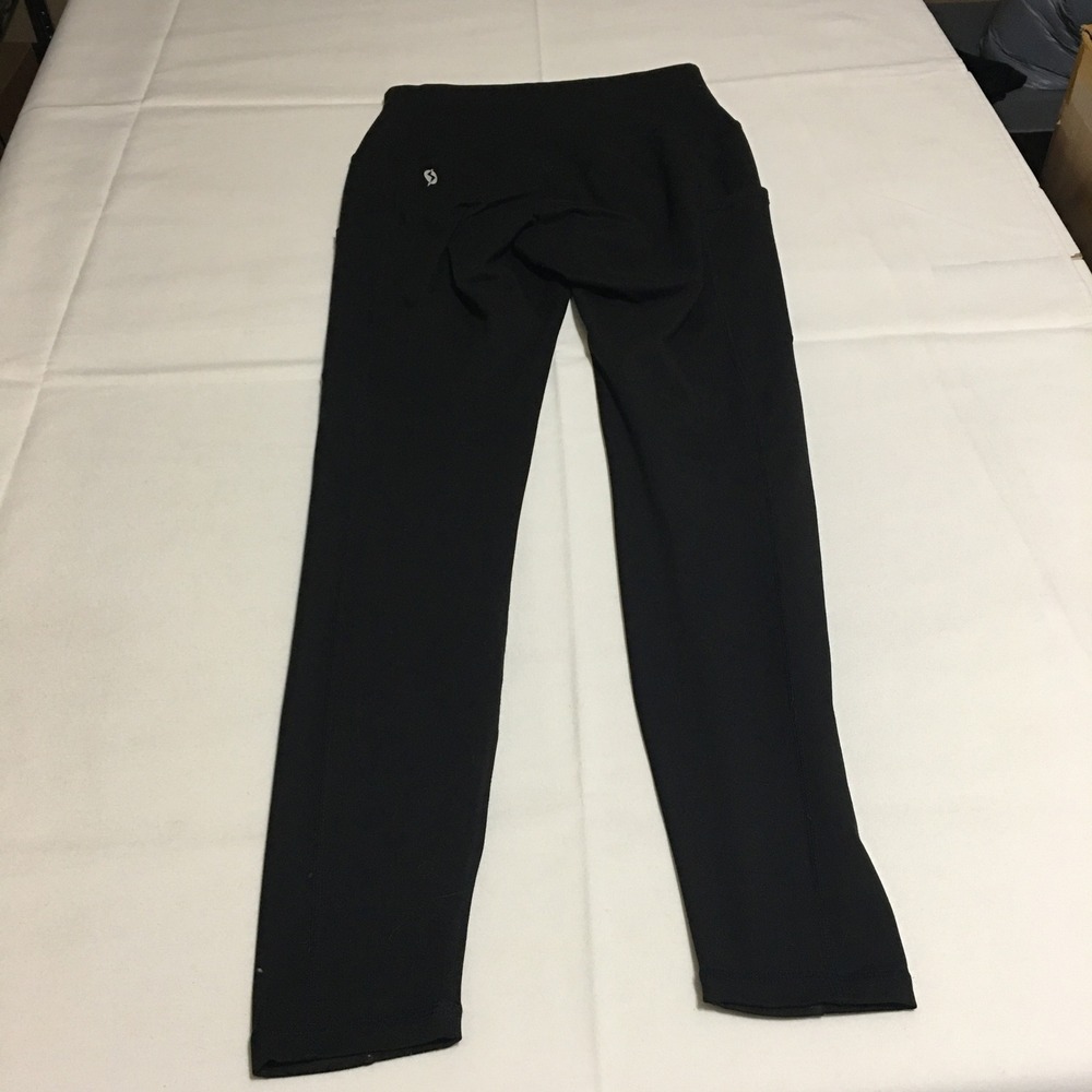 POPFLEX Active Leggings Womens Small Black High Waisted Pockets Full Length